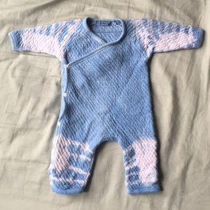 Indigo dyed organic cotton kimono onesie